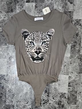 Free People X Daydreamer Leopard Cheetah Bodysuit